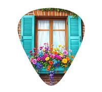 Floral Window Bliss Guitar Picks Gift Set - 12 Smooth Durable Plectrums For Acoustic, Electric & Bass Guitar, Perfect Present For Guitar Lovers & Musicians