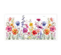 Floral Window Film, Colorful Flower Window Clings, Double-Side Static Decals for Bedroom Living Room Office Decor