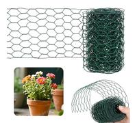 Floral Wire Netting Roll, 10x300cm/3.9x118in Premium Hexagonal Green Chicken Wire Mesh Fence for Floral Arrangements Garden Poultry Plant Vegetable Flower