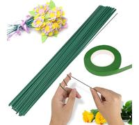 Floral Wire Stems, 100pcs Green Flower Wires for Bouquets, Florist Decorative Wire, Flexible Craft Wire for DIY Corsages, Handmade Floral Arrangements, Floristry Wires