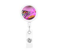 Floral with Butterfly Print Badge Holders for Securing onto Pockets and Purse Straps for Work Office Hospital