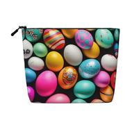 Floral with Butterfly Printed Reusable Cosmetic Bag â€“ Travel Toiletry Organizer, Zipper Pouch for Makeup Accessories, Easter Eggs, One Size