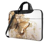 Floral With Butterfly Printed Waterproof Laptop Case Ultra-Thin Portable One-Shoulder Laptop Bag 600d Oxford 13in/14in/15.6in