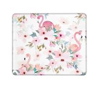 Floral with Flamingo Non-Slip Rubber Base Mouse Pad with Lock Edge, Large Extended Desk Mat for Enhanced Game Work