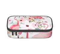 Floral with Flamingo Pencil Case Big Capacity Pencil Pen Case Office Large Storage Bag Pouch Holder