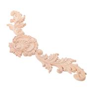 Floral Wood Applique for Bed Frames Sofas European Carved Decor | Beige Unfinished Wood, Ornate Baroque Detailing, Easy Mounting for DIY Projects, Wall Decoration and Furniture Embellishment