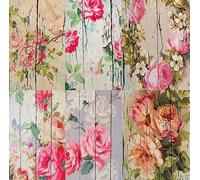 Floral Wood Theme Mulberry Rice Paper, 20.32 x 26.67 cm - 6 Unique Printed Mulberry Paper Images 30gsm Visible Fibres for Decoupage Crafts Mixed Media Collage Art