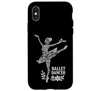 Floral Word Cloud Ballerina Affirmations Ballet Dancing Case for iPhone X/XS
