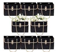Floral Wrap Bag - Water Resistant Packaging, Decorative Presentation Case | Handheld Container for Bouquet Gift Box 8Pcs Paper Bags Handles Flower Arrangements Supplies Rectangular