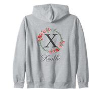Floral Xanthe Name Flower Personalized Name Xanthe Zip Hoodie