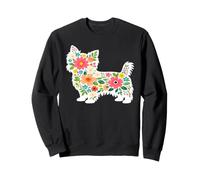 Floral Yorkie Dog Lover Botanical Yorkshire Terrier Sweatshirt