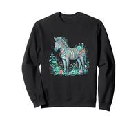 Floral Zebra Botanical Savannah Safari Art Sweatshirt