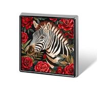 Floral Zebra Button Pins Square Badge Personalized Button Brooch Lapel Pins for Women Men Gifts