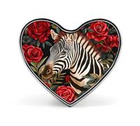 Floral Zebra Heart Badge Funny Lapel Pins Personalized Button Brooch Pin for Clothing Bag Accessories