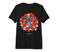 Floral Zodiac Sign Gemini Premium T-Shirt