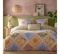 Furn. Tropicala Duvet Cover Set - Reversible Tropical Pastel Holiday Polycotton (Multicolour - Single)