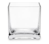 Floralcraft® 10cm Clear Glass Cube Vase - Small Square Glass Flower Vase for Fresh & Artificial Flowers, Wedding Centrepieces, Floating Candles, Terrariums & Home Décor