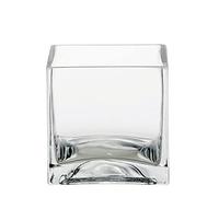 Floralcraft® 10cm Glass Cube Vase Flowers Vase Decorative Centerpiece for Floral Arrangements, Home Decor Wedding Party, Planter Terrarium Candle Holder (Set of 2)
