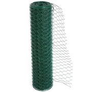 Floralcraft 120cm x 10m PVC Coated Chicken Wire Mesh Roll, 50mm Holes Galvanized Hexagonal Chicken Wire Netting, Rabbit Animal Fence Barrier for DYI Craft Projects, Home Décor and Gardening