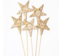 Floralcraft 15cm Lata Star Pick, Natural Eco Friendly Decorative Pick for Home, Office, Christmas, Party or any Holiday occasion, (Pack of 25)