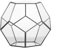 Floralcraft® 18 cm Black Geometric Glass Terrarium | Single | Modern Indoor Planter & Candle Holder | Dodecahedron Glass Display for Succulents, Moss & Air Plants