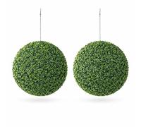 Floralcraft® 23cm Artificial Boxwood Topiary Ball with Hanging Chain - Set of 2