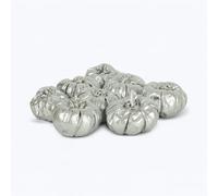 Floralcraft 250g Metallic Silver Mini Pumpkins (Approx. 50 Pack) - Decorative Artificial Pumpkins for Christmas Wreath Making, Halloween & Autumn Décor, Potpourri, Crafts & Seasonal Decorations