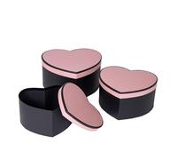Floralcraft® 3-Pcs Pink/Black Harmony Heart Box for Gifting, Storage or Decorative Displays