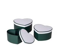 Floralcraft® 3-Pcs White & Green Harmony Heart Box | Luxury Heart-Shaped Gift, Storage & Decorative Boxes