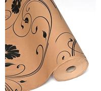 Floralcraft® 50cm x 120M Daisy Kraft Paper Roll - Black, Eco-Friendly Decorative Paper Roll Ideal for Arts & Craft, Gift Wrapping, Packing, Floor Covering (120 Meter Long, 50gsm)