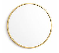 Floralcraft 60cm Akito Wall Mirror - Gold, Metal Frame Large Round Wall Mounted Mirror for Bedroom/Bathroom/Living Room