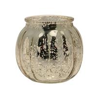Floralcraft® 8cm Vintage Round Votive, Glass Tea Light Candle Holder- Gold (Pack of 4)