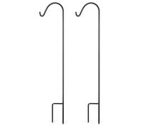 Floralcraft® 90cm Shepherd Hooks Pack of 2 - Black Metal Garden Lantern Hooks for Solar Lights, Bird Feeders, Wedding Decorations & Outdoor Décor