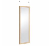 Floralcraft Catalina Over Door Mirror - Natural Wood Frame, Full Length Hanging Mirror, No-Drill Door Mirror for Bedroom, Bathroom or Wardrobe