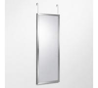 Floralcraft Catalina Over Door Mirror - Silver, No-Drill Full Length Hanging Door Mirror with Hook