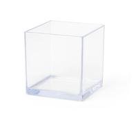 Floralcraft® Clear Acrylic Cube Vase 10cm - Mini Square Flower Vase - Shatterproof Glass Alternative for Wedding Table Centrepieces, Home Décor, Office & Party Decorations