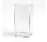 Floralcraft® Clear Acrylic Flower Vase 25cm Tall, Square Shatterproof Table Centrepiece Vases for Weddings & Events, Pack of 12