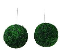 Floralcraft Pair of Artificial Boxwood Topiary Balls with Hanging Chains 55cm