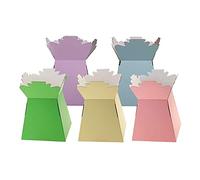 Floralcraft Pastel Assorted Hand-Tied Living Vase Florist Bouquet Box, Presentation/Transporter Box/Flower Plant Aqua Boxes, (Pack of 10)