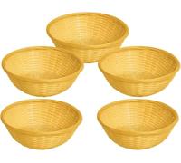 Floralcraft® Set of 5 10-Inch Bamboo Bread Baskets - Natural Woven Serving & Display Baskets for Bread, Fruit, Gift Hampers, Weddings & Event Décor