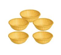 Floralcraft® Set of 5 9-Inch Bamboo Bread Baskets - Natural Woven Serving & Display Baskets for Bread, Fruit, Gift Hampers, Weddings & Home Décor