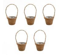 Floralcraft® Set of 5 Golden Willow Pot Mum Baskets - Plastic Lined Floral Display Baskets 45cm for Pot Mums, Fresh Flowers, Plants, Gifts & Event Décor