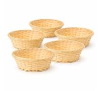 Floralcraft Set of 5 Natural Willow Bowls 20cm - Round Wicker Display Bowls for Floristry, Table Décor, Crafts & Gift Arrangements