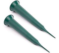 Floralcraft Small Plastic Grave Vase Spike - Grave Memorial Ornament, Simple Funeral Decoration Flower Vase, Also use for Garden, Lawn, Party Decoration, Flower Arrangement, Color - Green (Pack of 2)