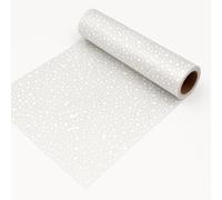 Floralcraft® Snowflake Cellophane Roll 40cm Wide, Christmas Wrapping Cellophane for Hampers, Gifts, Bouquets & Baskets, Clear Decorative Packaging Wrap for Crafts & DIY (30m)