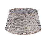 Floralcraft Woven Willow Christmas Tree Skirt - 39cm Base X 20cm Height, Xmas Tree Stand Rattan Wicker Basket Christmas Tree Decoration (Grey)
