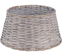 Floralcraft Woven Willow Christmas Tree Skirt, 57cm Base x 28cm Height, Grey Rattan Wicker Tree Collar Basket for Christmas Tree Decoration