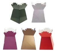 Floralcraft Xmas Mix Hand-Tied Vase Florist Bouquet Box, Presentation/Transporter Box/Flower Plant Aqua Boxes, (Pack of 5, Red, Purple, Dark Green, Metallic Gold, Metallic Silver)