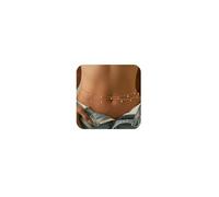FloralGrace 1 Piece Gold Waist Chain, Gold-plated Belly Chain, Adjustable, Waterproof, Sexy Bikini Waist Beads for Women, Satellite Beads, Diamond, Jewellery for Women
