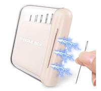 FloralGrace 1 Piece Portable Magnetic Pin Cushion for Travel, includes 10 Sharp Sewing Needles in 5 Sizes, Magnetic Needle Holder, Mini Storage Box